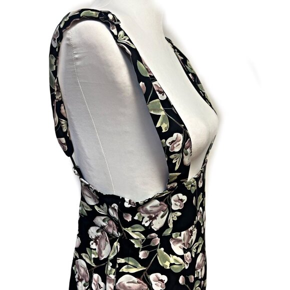 Unique Vintage Floral Wide Leg Jumpsuit Suspender Overalls Boho Pockets Small - Picture 9 of 13